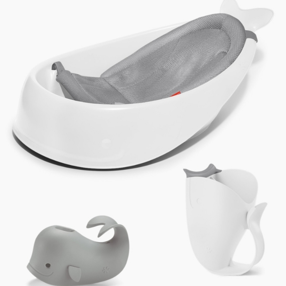 NWT 🌟Skip Hop Whale Bath Set in Gray and White